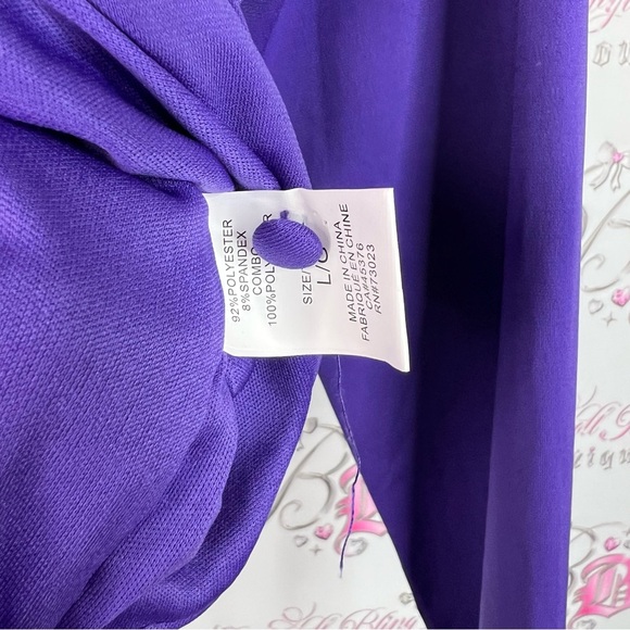Suzy shier top brand new with tags royal Vibrant Purple Long Sleeve Blouse - Picture 6 of 8